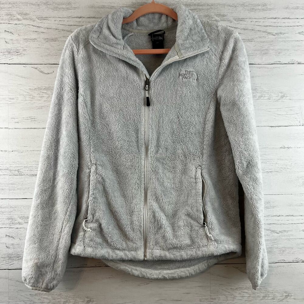 The North Face Gray Faux Fur Full Zip Jacket Size S